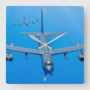 B-52H STRATOFORTSCHRIFT QUADRATISCHE WANDUHR