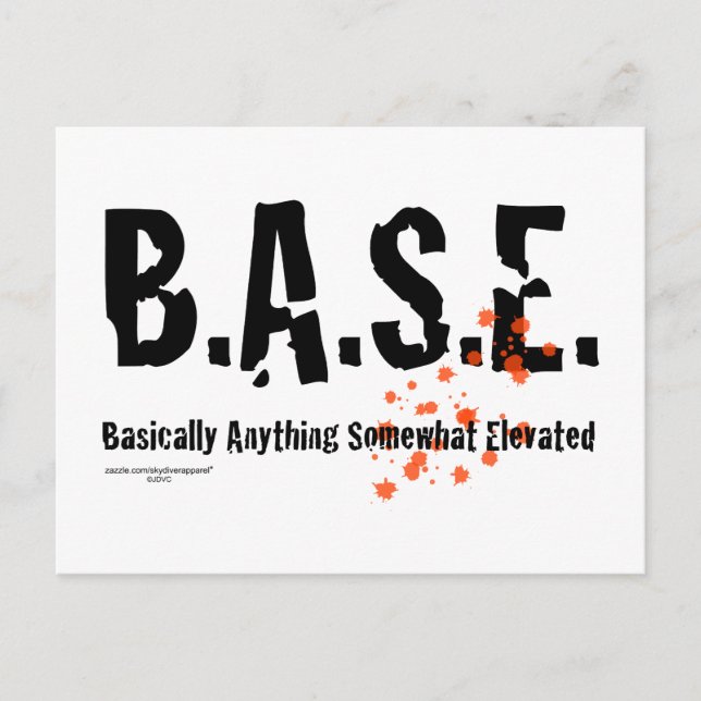 B.A.S.E. Jumping Skydiver Postkarte (Vorderseite)
