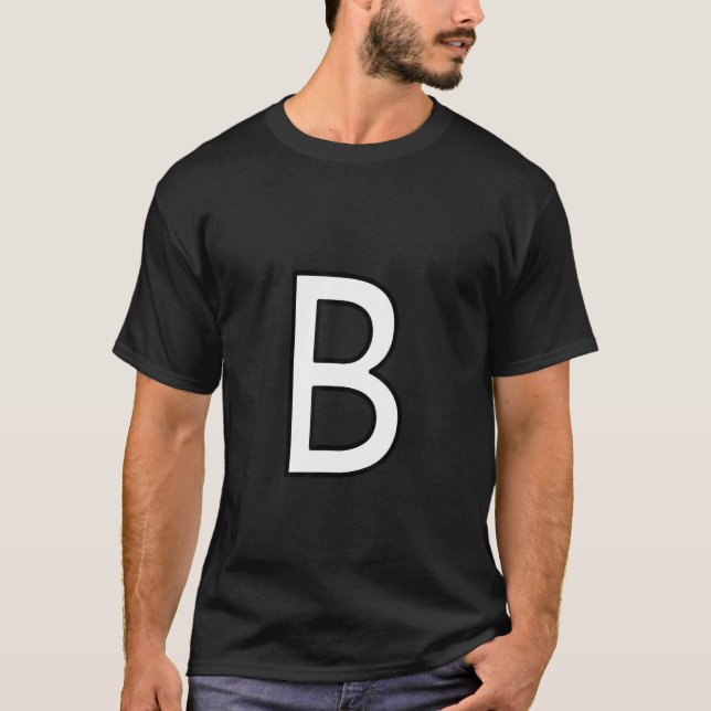 B Alphabet Letter Hauptstadt Großbuchstaben Wortnu T-Shirt (Vorderseite)