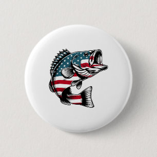 B Amerikanische USA-Flagge Angeln  Button