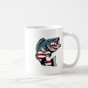 B Amerikanische USA-Flagge Angeln  Kaffeetasse