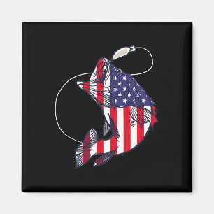 B Angeln Fisch Amerikanische Flagge Patriotisch 4. Magnet
