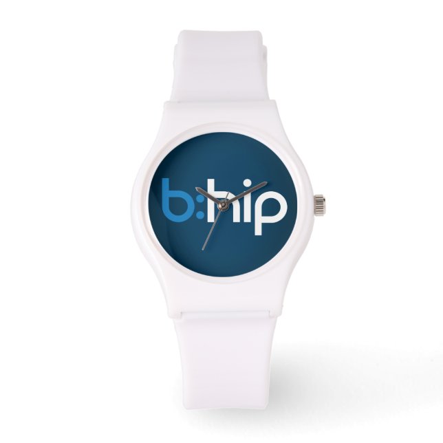 b: angesagte weiße sportliche Uhr (Vorderseite)