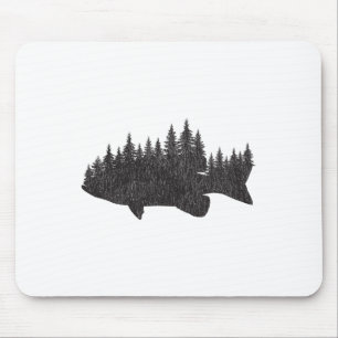 B Anglerwald - Großmaul- und Kleinmaul-Angler Mousepad