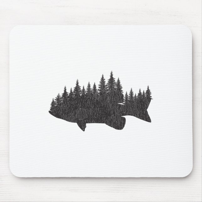 B Anglerwald - Großmaul- und Kleinmaul-Angler Mousepad (Vorne)