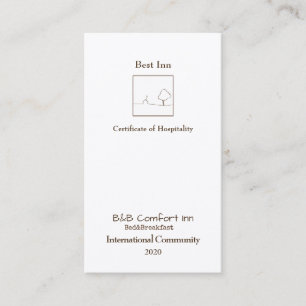 B&B Comfort Inn International Community 2020 Visitenkarte
