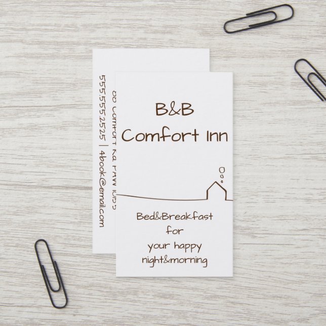 B&B Comfort Inn Visitenkarte (Vorderseite/Rückseite Beispiel)