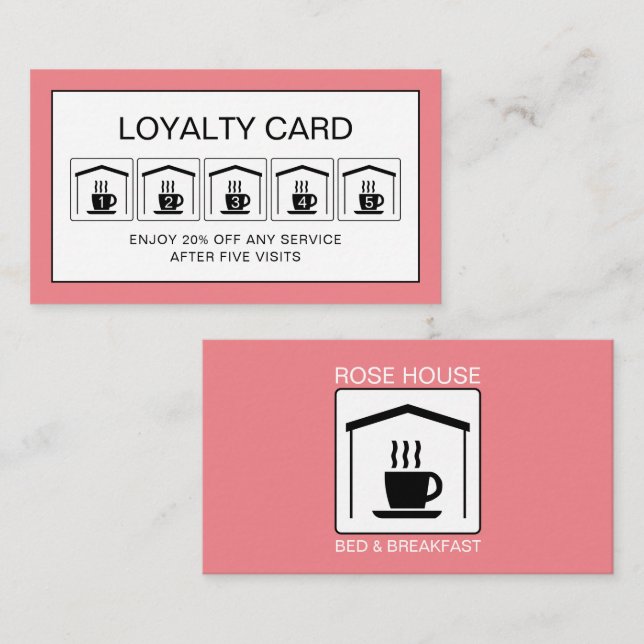 B&B Logo, Bed & Breakfast Unterkunft Business Treuekarte (Vorne/Hinten)