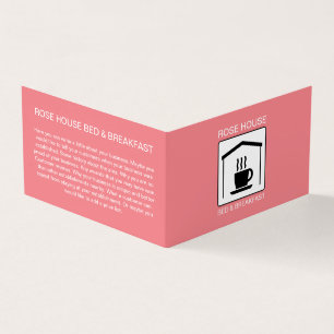 B&B Logo, Bed & Breakfast Unterkunft im Detail Visitenkarten