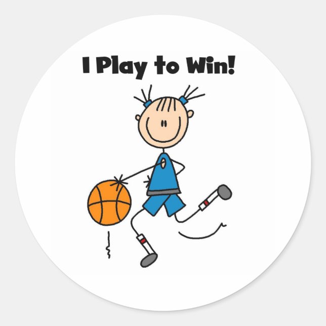 B-Ball-Spiel zum Sieg Runder Aufkleber (Vorderseite)