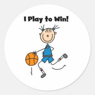 B-Ball-Spiel zum zu gewinnen Runder Aufkleber