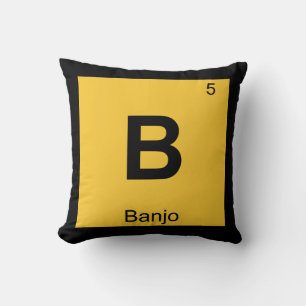 B - Banjo-Musik Chemie Periodensystem-Symbol Kissen