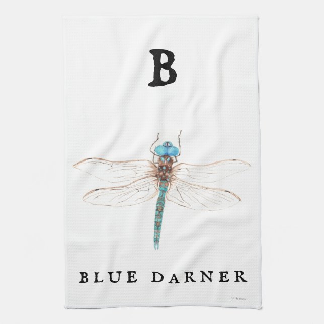 ‚B‘ Blue Darner Geschirrtuch (Vertikal)