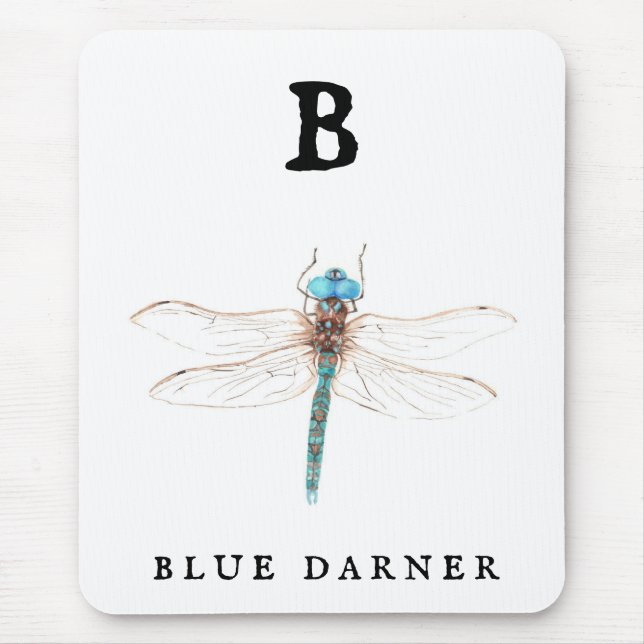 ‚B‘ Blue Darner Mousepad (Vorne)
