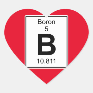 B - Boron Herz-Aufkleber
