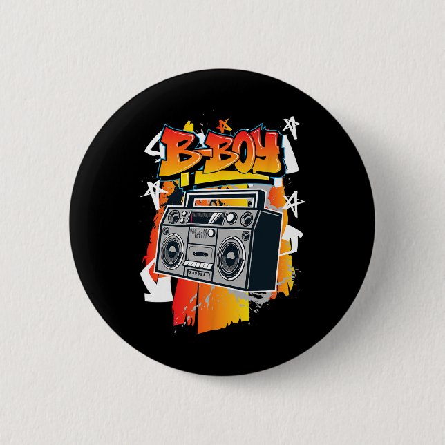 B-boy Angesagt-hop-Break-Tanz Button (Vorderseite)