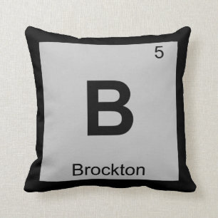 B - Brockton Massachusetts Chemie Symbol Stadt Kissen