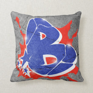 B - Coussin de graffiti
