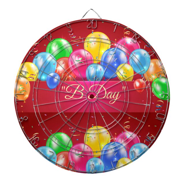 "B Day" Dartscheibe (Aim, throw, celebrate!)