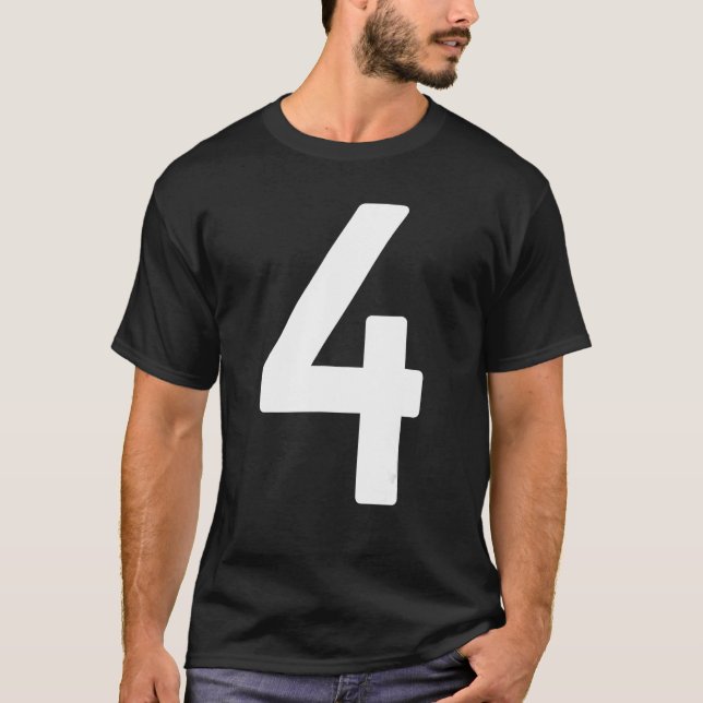 B Day Number 4 Monogram Norwester Font Initial Alp T-Shirt (Vorderseite)