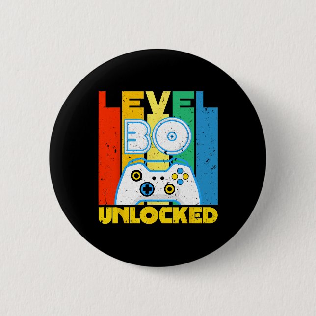 B-day Video Player Level 30 Unlocked Retro Gamer  Button (Vorderseite)