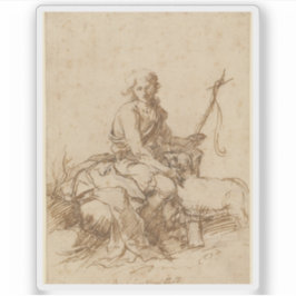 B.E. Murillo - Der jugendliche Johannes der Taufe Aufkleber