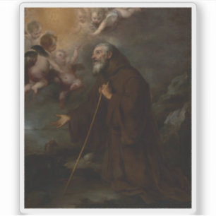 B.E. Murillo: Die Vision des Heiligen Franziskus v Aufkleber