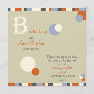 B est pour Baby - Invitation de Baby shower de gar