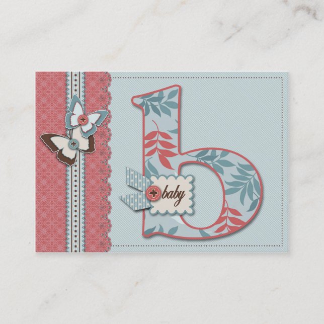 B est pour la carte de rappel de bébé (Devant)