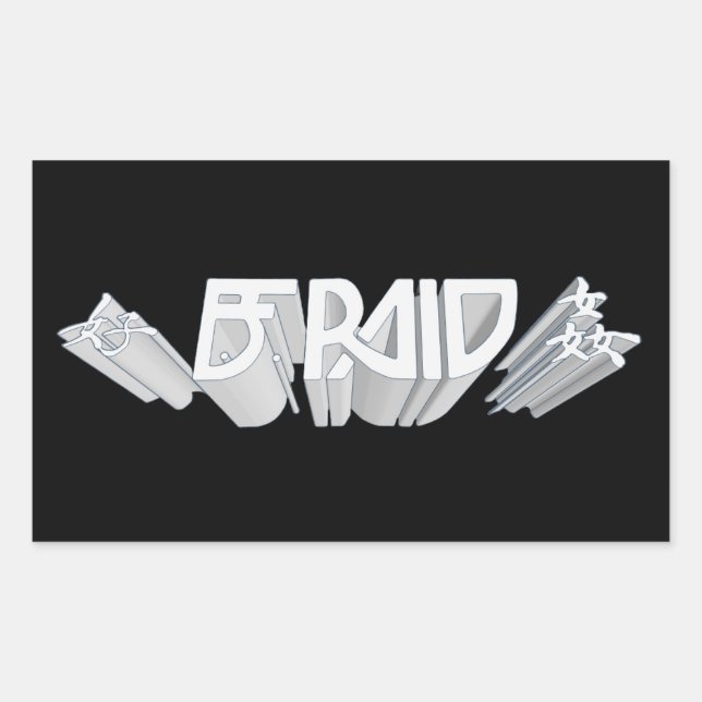 B.F. Raid-Set von 4 Aufklebern Rechteckiger Aufkleber (Vorderseite)