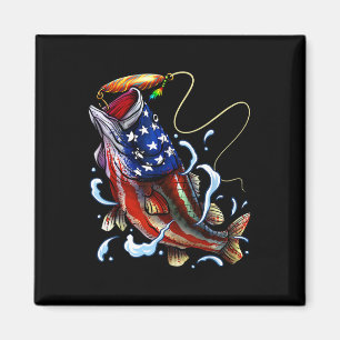 B Fisch American Flag Vater Vierte Magnet