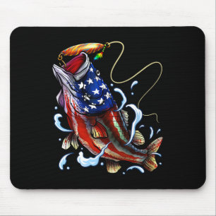 B Fisch American Flag Vater Vierte Mousepad