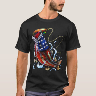 B Fisch American Flag Vater Vierte T-Shirt