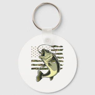 B Fisch Angeln USA Amerikanische Flagge Tarnung Fi Schlüsselanhänger