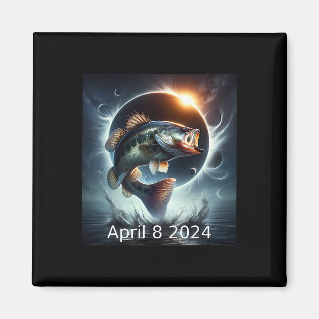 B Fisch Solar Eclipse 8. April 2024 Magnet (Vorne)