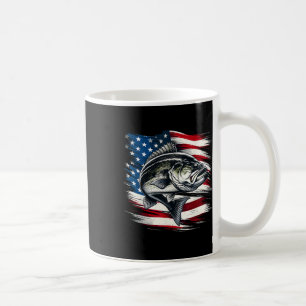 B Fisch USA-Flagge Fischer 4. Juli Angeln Kaffeetasse