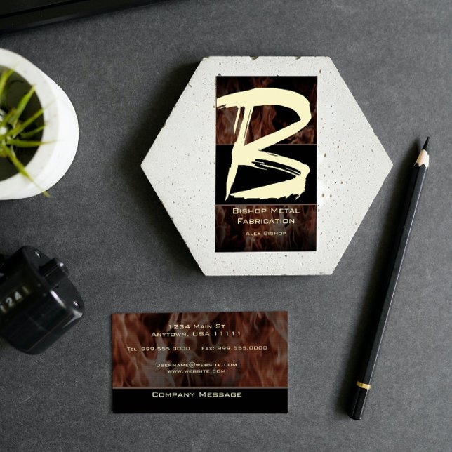 B Flame Monogram Business Card Visitenkarte (B Flame Monogram Business Card)