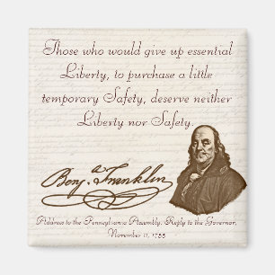 B. Franklin : Liberté et sécurité - aimant #1