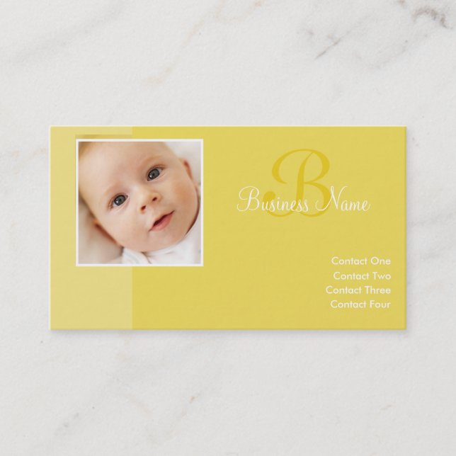 B für Baby-Yellow-Visitenkarten Visitenkarte (Vorderseite)