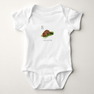 B für Biber-Baby-Bodysuit Baby Strampler