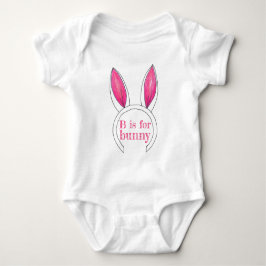 B für Bunny Pink White Rabbit Oars Oaster Niedlich Baby Strampler
