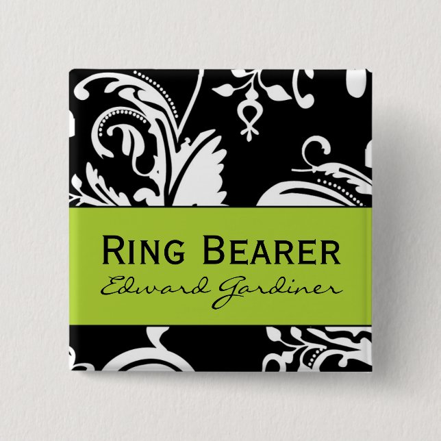 B&G quadratischer Ring-Träger-Knopf Button (Vorderseite)