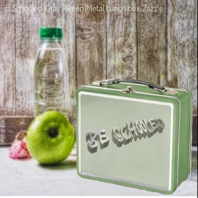 B. Grauweiß Metall Brotdose (Von Creator hochgeladen)