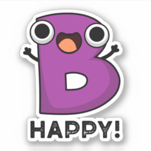B Happy Funny Alphabet Pub Aufkleber