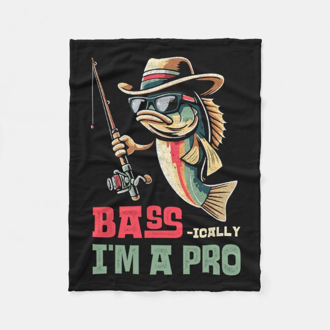 B-i bin ich ein Funny Fishing Liebhaber Fleecedecke (Vorderseite)