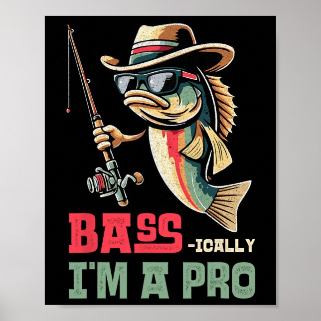 B-i bin ich ein Funny Fishing Liebhaber Poster (Vorne)