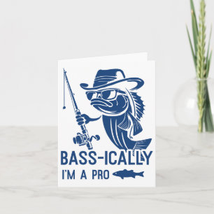 B-i bin ich ein Pro Fishing Funny Fisherman Fish Karte