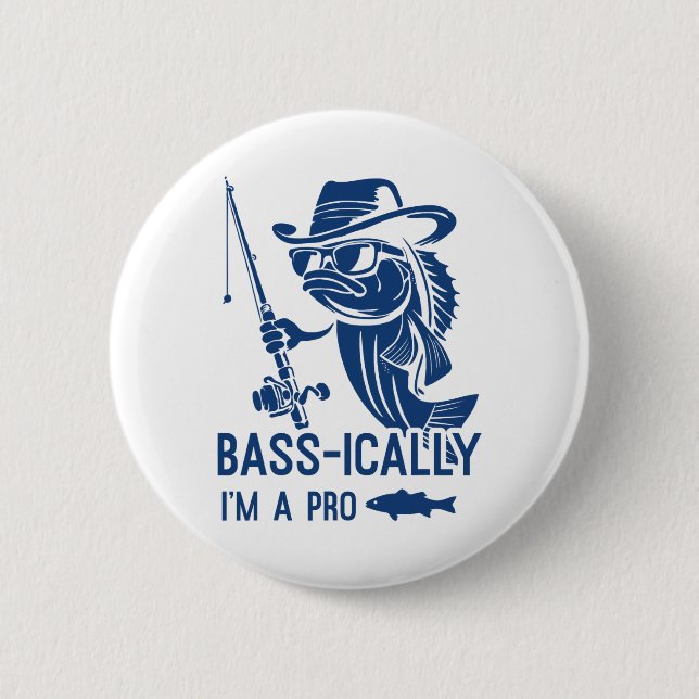 B-ically bin ich ein professioneller Angler, lusti Button (Vorderseite)