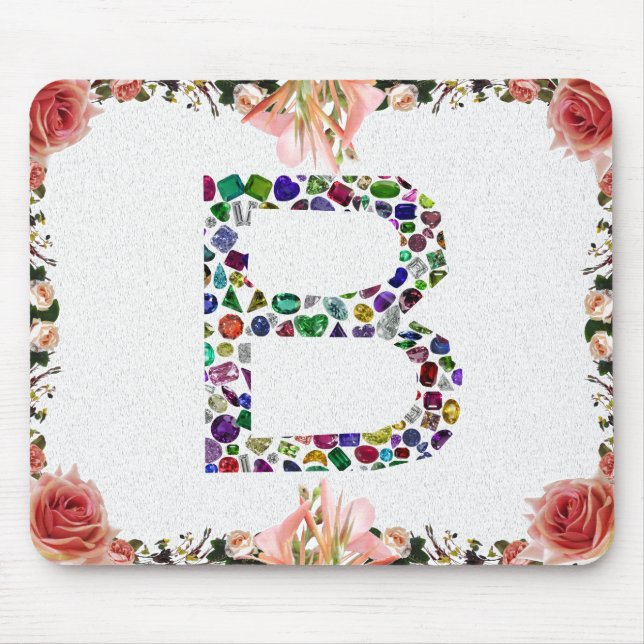 B Initial Gemstone Mousepad (Vorne)