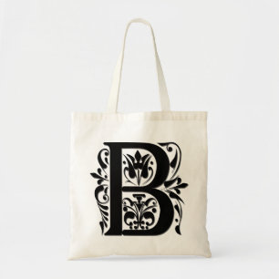 B Initialen-Monogramm - im Stil eines Scherenschni Tragetasche